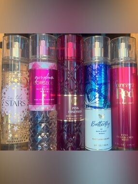 Bath & Body Works Fragrance Mist Set - Pink, Blue, Gold
